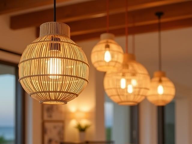 Coastal decorative lighting featuring pendant lamps and lanterns